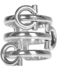 Ferragamo - Logo Details Ring - Lyst