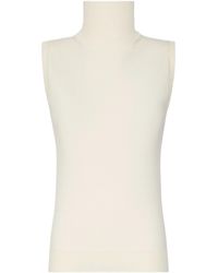 Sportmax - Regular Fit Ribbed Virgin Wool Sweater With Wrap-Around Collar (Size M) - Lyst