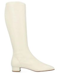 BY FAR - Edie Square-Toe Leather Knee-High Boots - Lyst