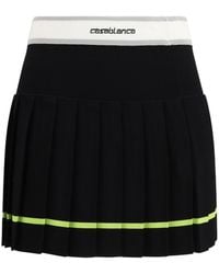 CASABLANCA - Logo-Waist Pleated Mini Skirt - Lyst
