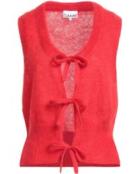 Ganni - Solid-Color Sleeveless Knitted Vest - Lyst