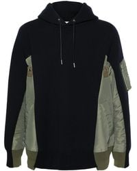 Sacai - Panelled Drawstring Hoodie - Lyst