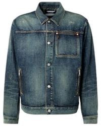 Undercover - Embroidered Faded Denim Jacket - Lyst