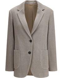 Brunello Cucinelli - Single Breasted Long-Sleeved Blazer - Lyst