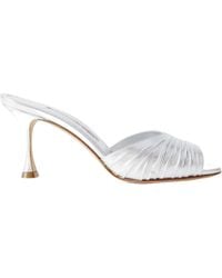 Manolo Blahnik - Pirua 70 Crinkled Metallic Leather Mules - Lyst