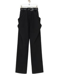 Loewe - Belted Draped Trousers - Lyst