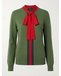 Gucci - Knit Cashmere Sweater With Ribbon - Lyst