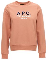 A.P.C. - Logo Printed Crewneck Sweatshirt - Lyst