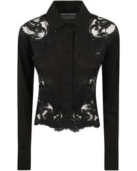 Ermanno Scervino - Sheer Lace Panel Shirt - Lyst