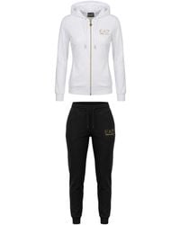 EA7 - Long-Sleeved Hooded Sweatshirt And Sweatpants Set - Lyst