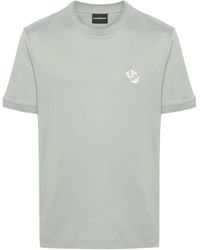 Emporio Armani - Logo-Embroidered Cotton T-Shirt - Lyst