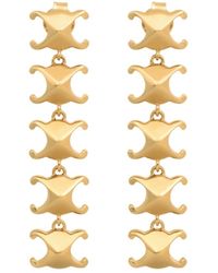 Celine - Triomphe Stud Long Earrings - Lyst