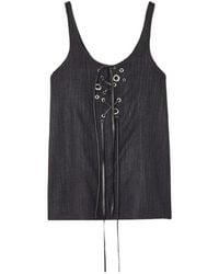 Chloé - Logo Leather Trim Tank Vest - Lyst