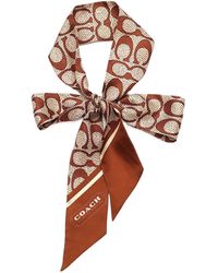 COACH - Printed Silk Scarf - Lyst