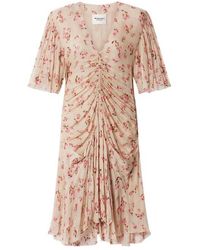 Isabel Marant - Isabel Marant Étoile Short Sleeve V-Neck Dress - Lyst