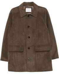 DUNST - Lily Suede Button-Up Jacket - Lyst