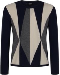 Emporio Armani - Geometric-Pattern Crewneck Jumper - Lyst