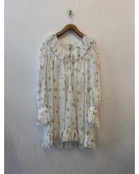 Chloé - Chloé Gathered Long-Sleeve Mini Dress - Lyst