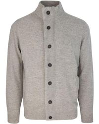 Barbour - High-Neck Button-Up Cardigan - Lyst