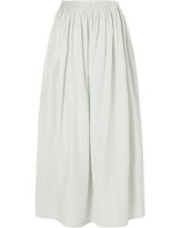 Loulou de Saison - Naya Gathered Cotton And Silk-Blend Maxi Skirt - Lyst