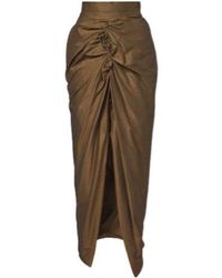 Vivienne Westwood - Panther Gathered Cotton-Blend Midi Skirt - Lyst