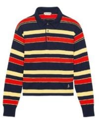 JW Anderson - Jw Anderson Knitted Striped Rugby Polo Top - Lyst