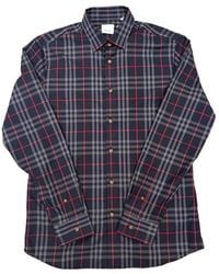 Burberry - Slim Fit Check Stretch Cotton Shirt - Lyst