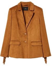 Twinset - Fringed Faux-Suede Blazer - Lyst