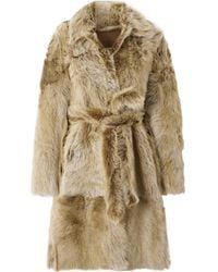 Nour Hammour - Linden Belted Shearling Coat - Lyst