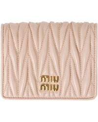 Miu Miu - Logo-Lettering Matelassé Bi-Fold Wallet - Lyst