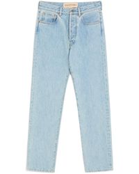 Valentino - Logo Patch Straight Leg Jeans - Lyst