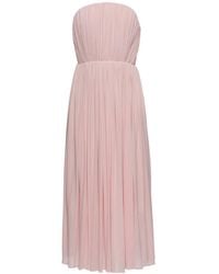 Magda Butrym - Pleated Strapless Midi Dress - Lyst
