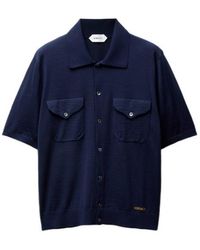 Versace - Embroidered Wool Knit Shirt - Lyst