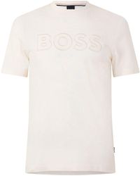BOSS - Round-Neck Short-Sleeved T-Shirt - Lyst