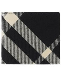 Burberry - Check Patterned Bi-Fold Wallet - Lyst