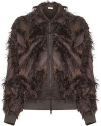 Brunello Cucinelli - Zip-Up Ribbed Hem Bomber Jacket - Lyst