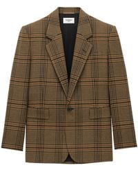 Saint Laurent - Single-Breasted Checked Jacket - Lyst