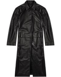 DIESEL - L-Ancelot Long Padded Leather Coat - Lyst