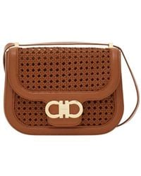 Ferragamo - Double Gancini North-South Crossbody Bag (Xs) - Lyst