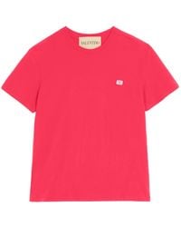 Valentino - Vlogo Embroidered Crewneck T-Shirt - Lyst