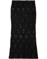 Calle Del Mar - Crochet Midi Skirt With Floral Motifs - Lyst