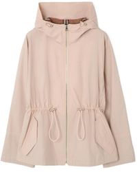 Burberry - Cotton Blend Hooded Jacket - Lyst