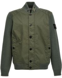 Stone Island - Logo Patch Buttoned Jacket - Lyst
