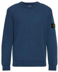 Stone Island - Long Sleeve Logo Patch Sweatshirt - Lyst