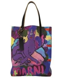 Marni - Cotton Graphic-Print Tote Bag - Lyst