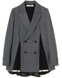 Undercover - Wool Double-Breasted Pointed Top Coat - Lyst