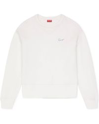 KENZO - Signature Embroidered Crewneck Sweatshirt - Lyst