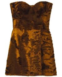 McQueen - Strapless Mini Velvet Dress - Lyst