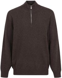 Brunello Cucinelli - Funnel-Neck Knitted Polo Shirt - Lyst