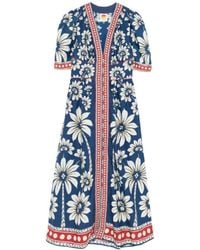 FARM Rio - Floral Button-Front Dress - Lyst